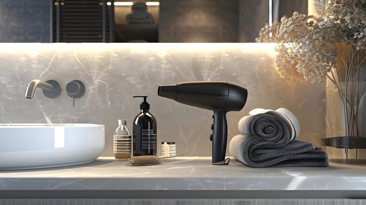 Wall-mounted hair dryer