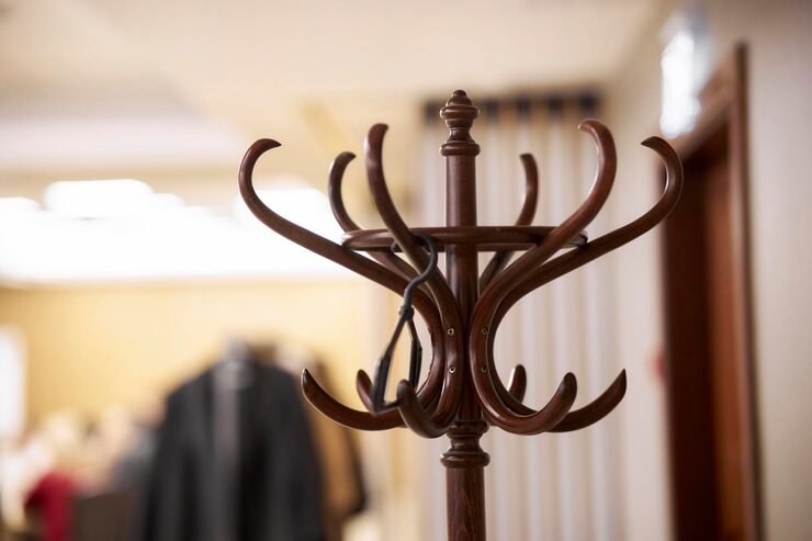 Wooden hangers stacked
